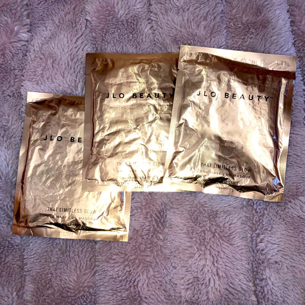 Lot of 3 Jlo beauty “That limitless glow” face masks. Tighten-Plump-Radiate